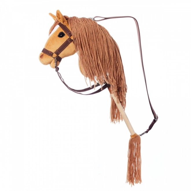 Dřevěný kůň na tyči Hobby Horse HOPPIHORSE Kaštanová hnědá