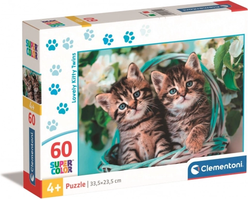 Puzzle CLEMENTONI 60 dílků – koťátka v košíku