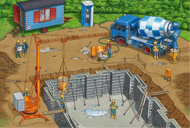 SCHMIDT Puzzle Na staveništi 3x24 dílků