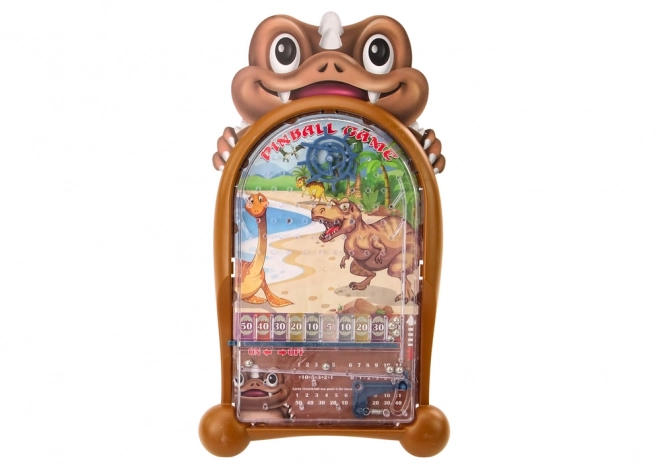 Pinball hra s motivem dinosaurů stojan hnědý