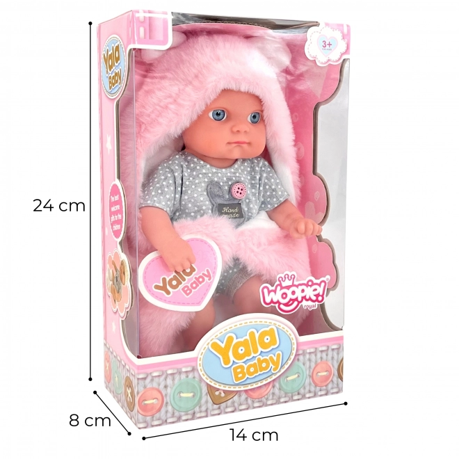První panenka s dekou a králíčkem 23 cm