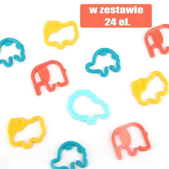 Woopie baby senzorické hračky pro miminka - zvířecí řetěz 24 ks