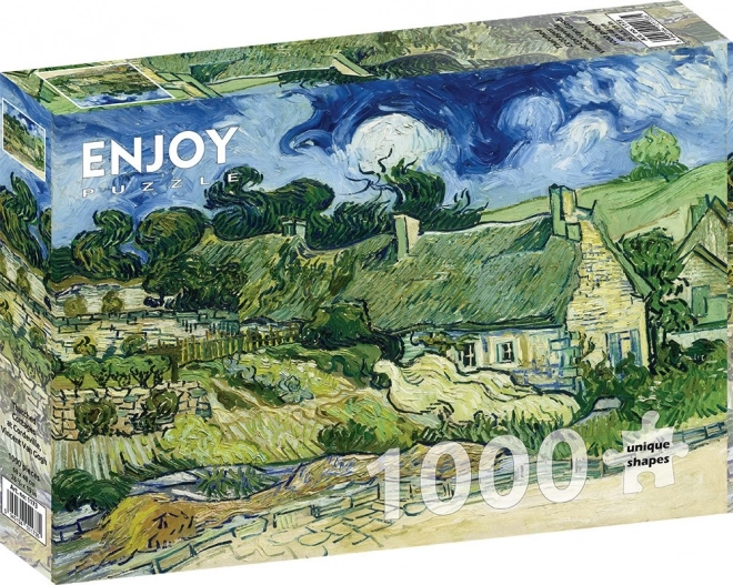 Užívejte si puzzle Vincent van Gogh: Doškové chalupy v Cordeville 1000 dílků