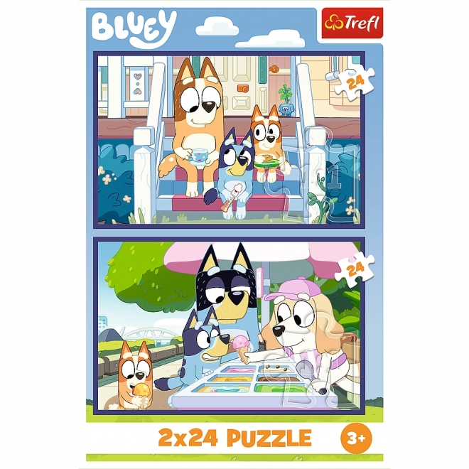 Puzzle 2x24 zábavná Bluey od BBC Trefl