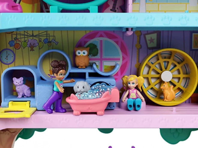 Polly Pocket Sada figurek Zvířecí dobrodružství Domeček na stromě