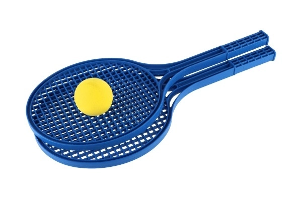 Soft tenis plast barevný+míček 53cm v síťce