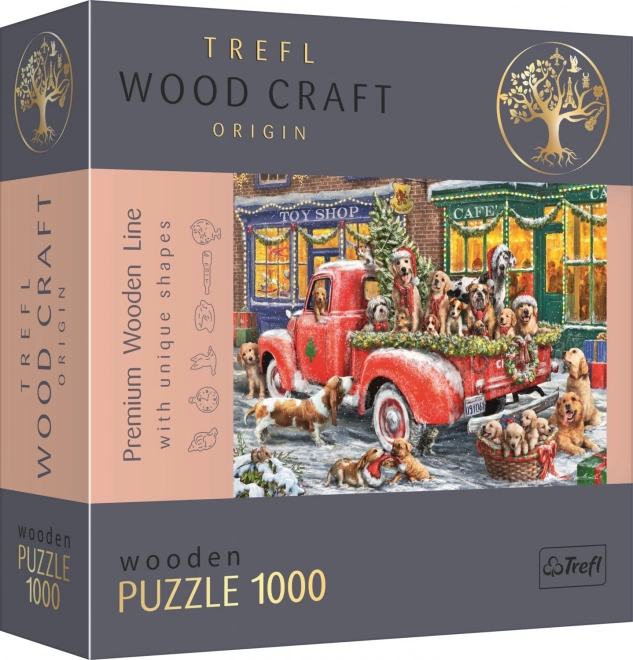 Dřevěné puzzle Santovi malí pomocníci 1000 dílků