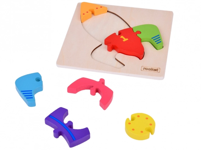 Dřevěné puzzle Montessori raketa