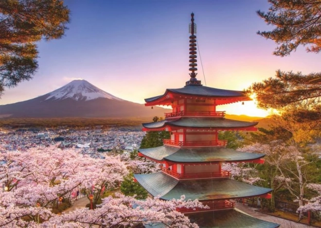Rozkvetlé třešně v Japonsku 1000 dílků