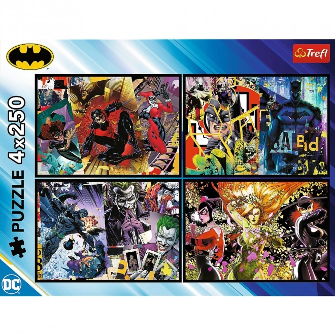 Puzzle 4x250 dílků Batman v akci