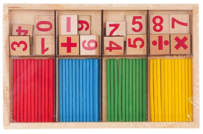 Matematická hra s dřevěnými tyčinkami