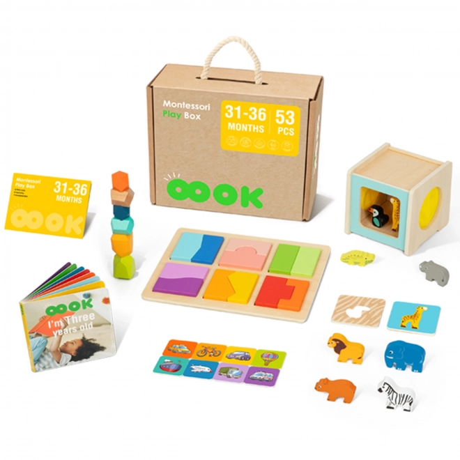 Edukační Montessori box pro děti ve věku 31-36 měsíců