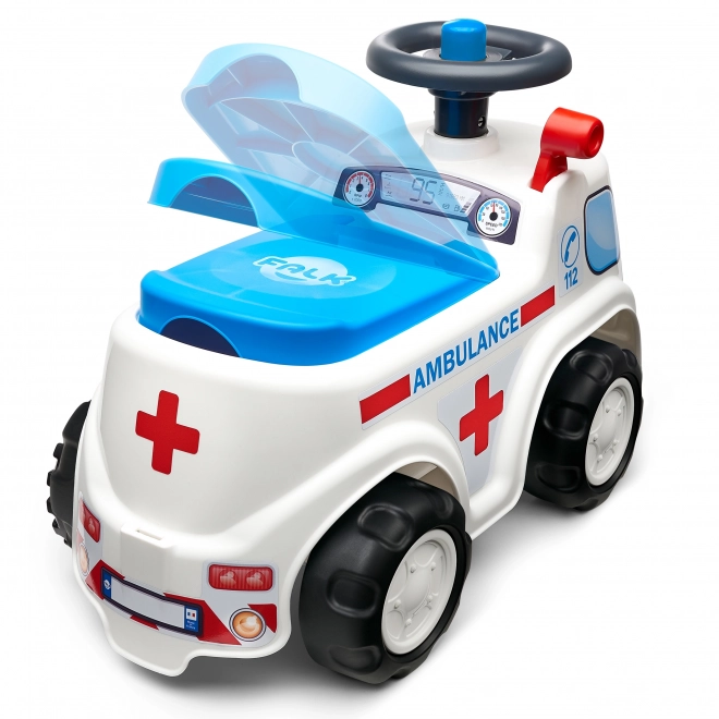 FALK Odrážedlo Ambulance s otevíracím sedadlem a klaksonem na volantu