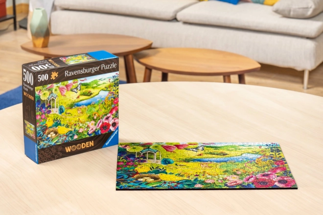 Dřevěné puzzle Divoká zahrada 500 dílků