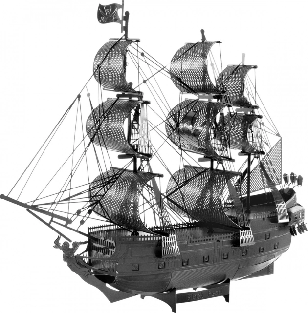 kovový 3D model lodi black pearl (iconx)