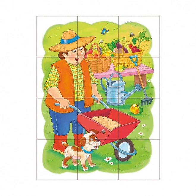 Dino vzdělávací kostky Povolání - set 12 kostek