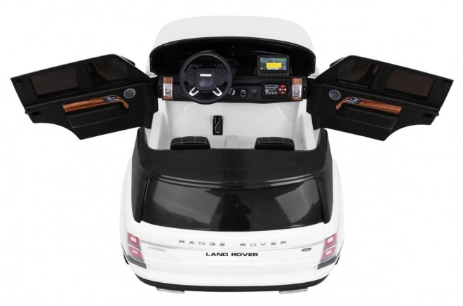 Range Rover HSE 2místné dětské auto bílé + dálkové ovládání + 5 ks pásů + audio panel + LED dioda