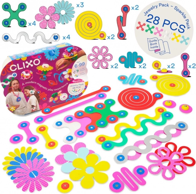 Clixo Jewelry Pack Kreativní sada kostek pro tvorbu šperků - 28 ks