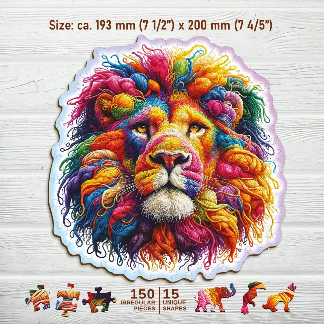 Dřevěné puzzle Jemný lev 150 dílků