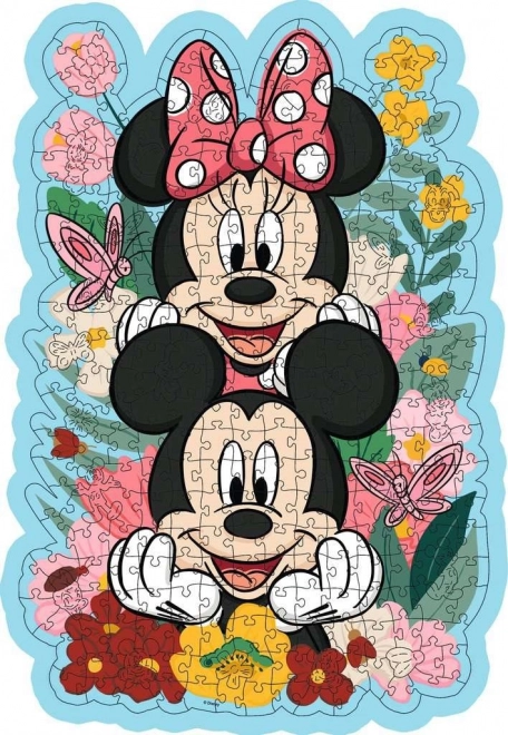 RAVENSBURGER Dřevěné obrysové puzzle Mickey a Minnie 300 dílků