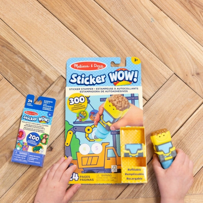 Sticker WOW! Samolepková sada s razítkem Buldozer