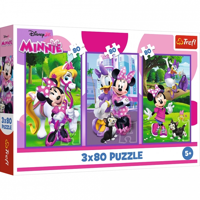 Puzzle 3x80 Minnie a přátelé Disney