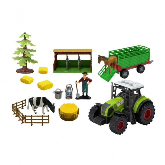 Traktor s vlečkou a příslušenstvím pro děti