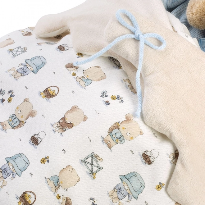 Llorens 73885 NEW BORN CHLAPEČEK - realistická panenka miminko s celovinylovým tělem - 40 cm