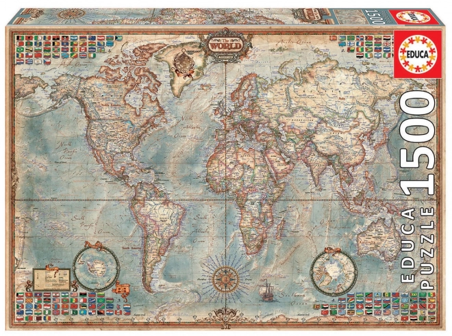 EDUCA Puzzle Stará politická mapa světa 1500 dílků