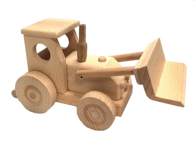 Dřevěný traktor s radlicí