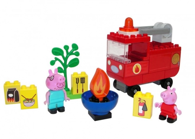 PlayBig BLOXX Peppa Pig Hasičské auto s příslušenstvím