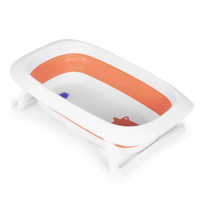 Dětská vanička - skládací vanička s odtokem 81 cm - ECOTOYS – oranžová