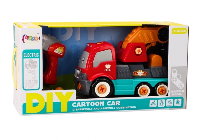 Kreslený náklaďák s jeřábem DIY
