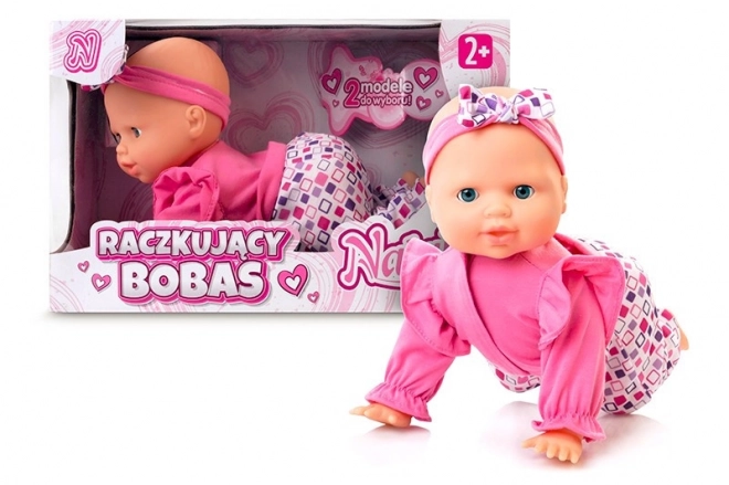 Panenka Natalia lezoucí fazole 32 cm růžová