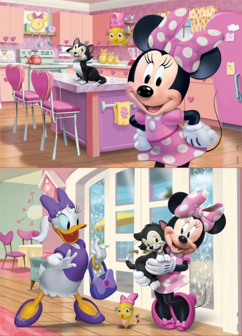 Dřevěné puzzle Minnie 2x25 dílků