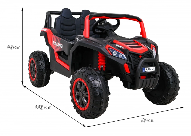 Buggy UTV 2000M mașină de curse cu baterie + sunete MP3 lumini + telecomandă + pornire lentă – Červené