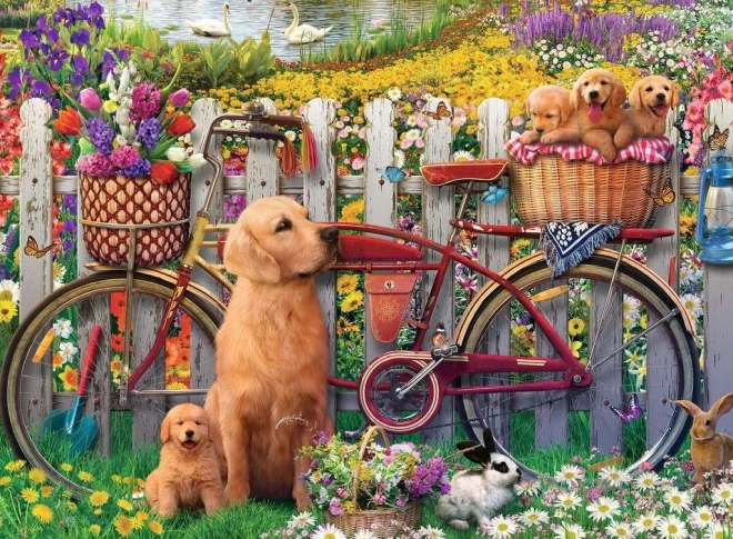 Puzzle Roztomilí psi v zahradě 500 dílků