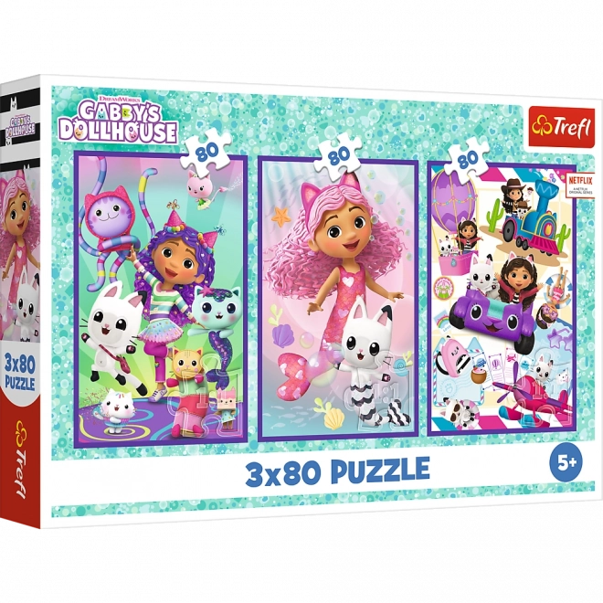 Puzzle 3x80 - barevné dny Gabby