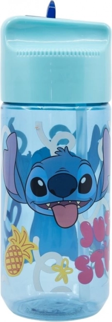 Dětská láhev na vodu s brčkem Stitch Palms, modrá