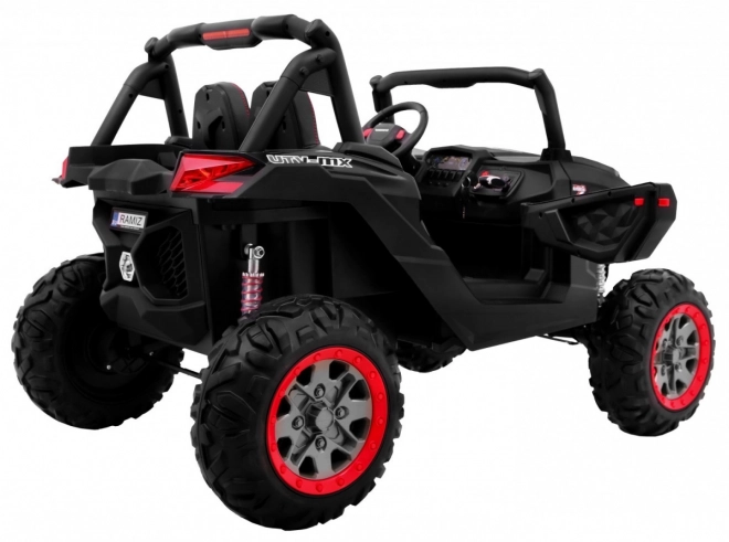 Dětské autíčko UTV-MX černé 4x4 s MP4, dálkové ovládání a LED osvětlení