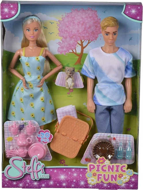 Lalky Steffi a Kevin na pikniku