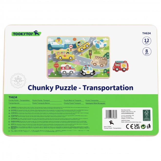 Dřevěné puzzle Montessori město