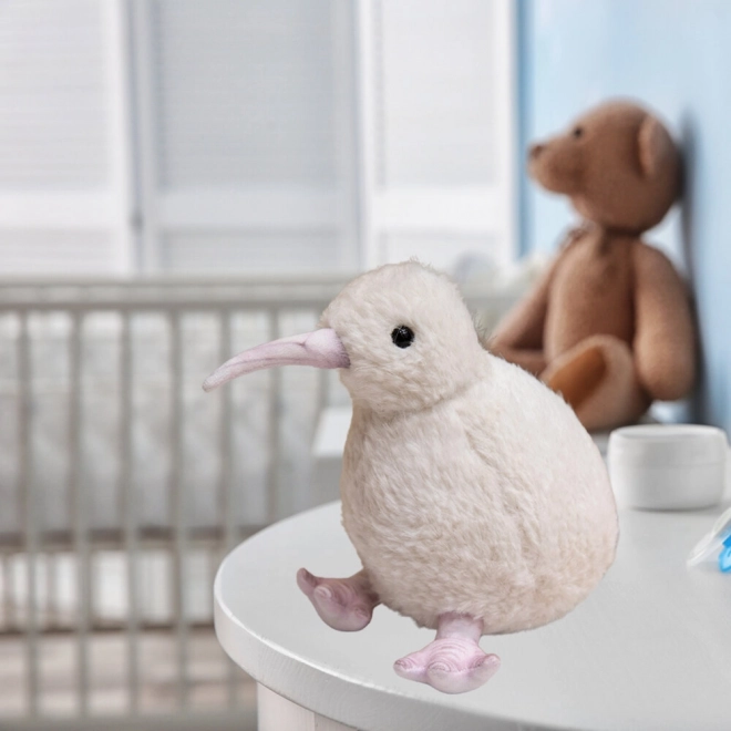 Plyšový pták kiwi bílý 17 cm