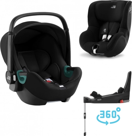 Sada autosedaček BRITAX RÖMER Baby-Safe 3 i-Size + Dualfix 3 i-Size s bází Flex Base 5Z, Space Black