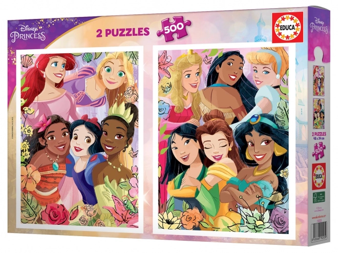 EDUCA Puzzle Disney princezny 2x500 dílků