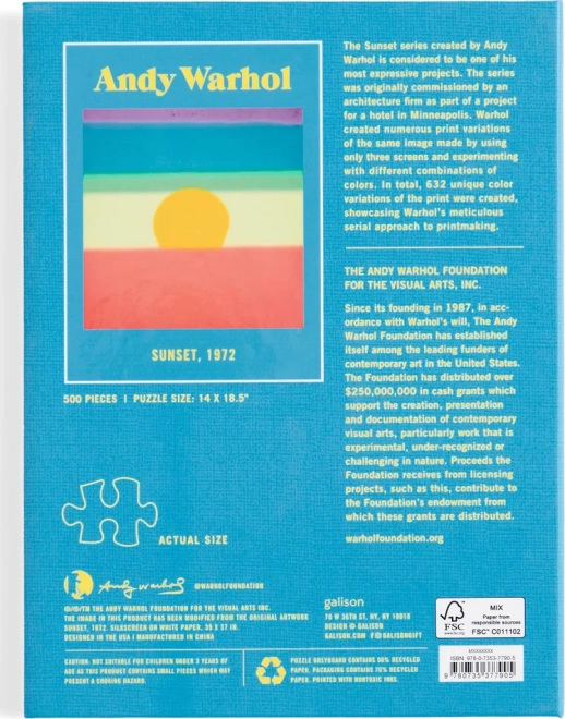 GALISON Puzzle Andy Warhol: Západ slunce 500 dílků