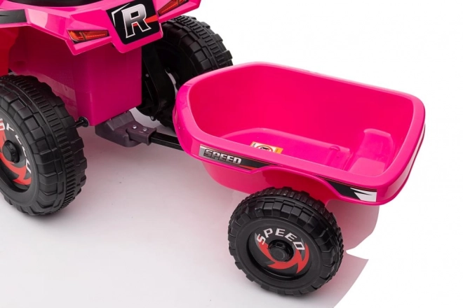 Růžová bateriová čtyřkolka XMX630T s přívěsem