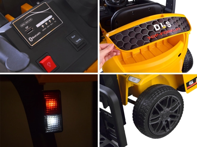 Dětský elektrický vysokozdvižný vozík na dálkové ovládání – Žlutá