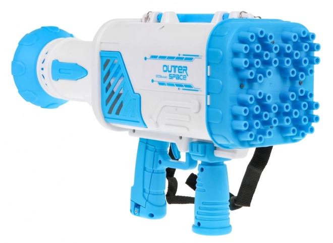 Mýdlová bublina Baby Gun s ventilátorem + bublinková tekutina – Modrá
