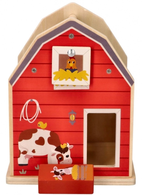 Dřevěný farma-odkládací box s tvary